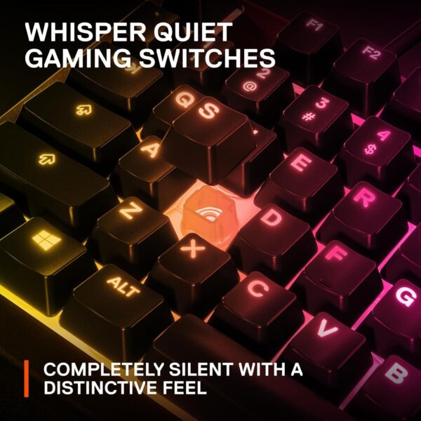 SteelSeries Apex 3 - RGB Gaming Keyboard - 10-Zone RGB Illumination - Premium Magnetic Wrist Rest - IP32 Water & Dust Resistant - English QWERTY Layout PC, Standard, Black - Image 4