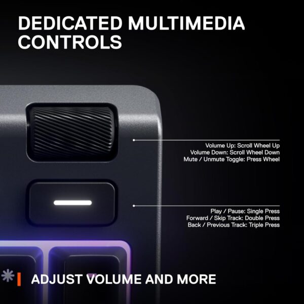 SteelSeries Apex 3 - RGB Gaming Keyboard - 10-Zone RGB Illumination - Premium Magnetic Wrist Rest - IP32 Water & Dust Resistant - English QWERTY Layout PC, Standard, Black - Image 6