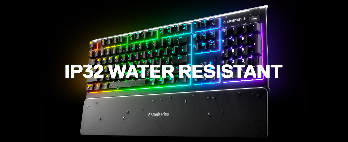 SteelSeries Apex 3 - RGB Gaming Keyboard - 10-Zone RGB Illumination - Premium Magnetic Wrist Rest