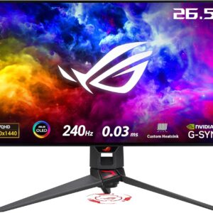 ASUS ROG Swift OLED PG27AQDM gaming monitor ― 27-inch (26.5-inch viewable) QHD (2560 x 1440) OLED panel, 240Hz, 0.03 ms response time, G-SYNC® compatible, 99% DCI-P3, true 10-bit color