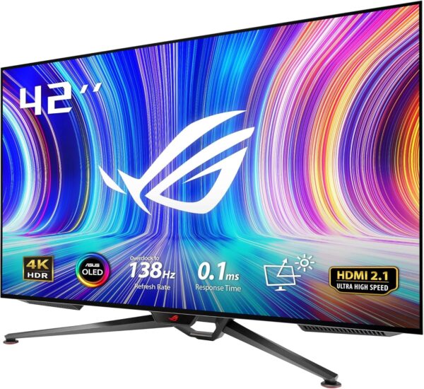 ASUS ROG Swift OLED PG27AQDM gaming monitor ― 27-inch (26.5-inch viewable) QHD (2560 x 1440) OLED panel, 240Hz, 0.03 ms response time, G-SYNC® compatible, 99% DCI-P3, true 10-bit color - Image 2