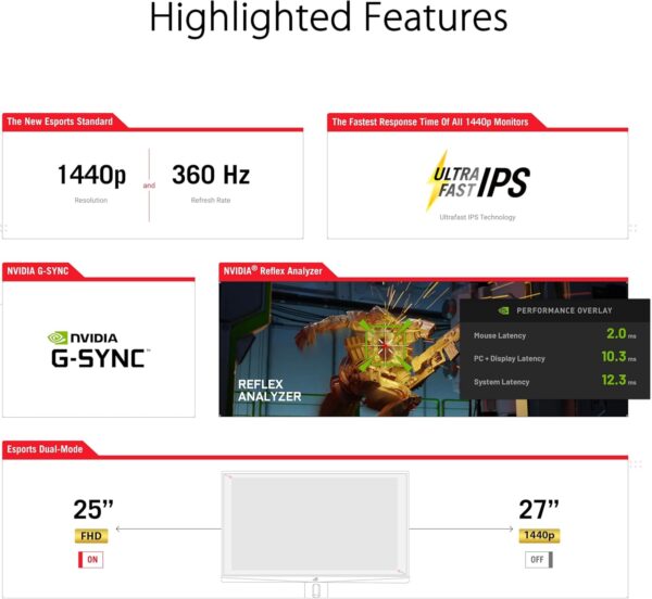 ASUS ROG Swift OLED PG27AQDM gaming monitor ― 27-inch (26.5-inch viewable) QHD (2560 x 1440) OLED panel, 240Hz, 0.03 ms response time, G-SYNC® compatible, 99% DCI-P3, true 10-bit color - Image 19