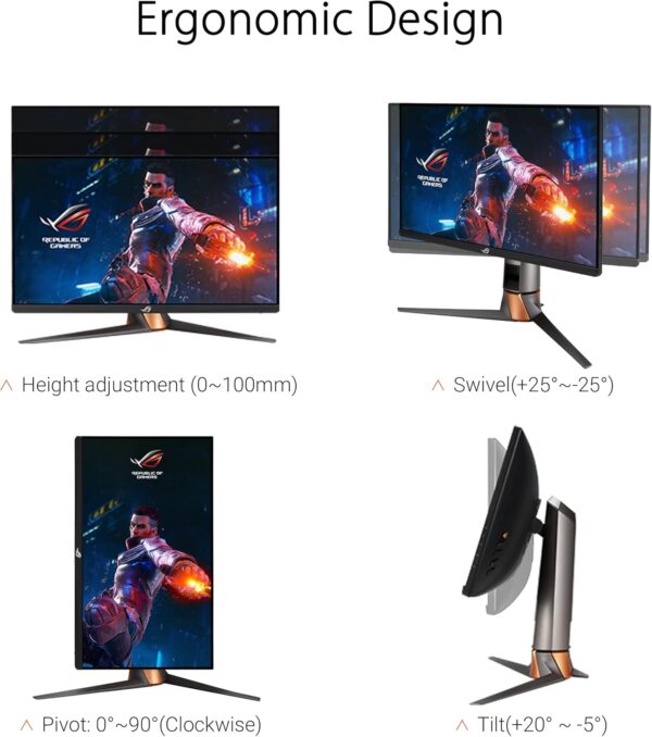 ASUS ROG Swift OLED PG27AQDM gaming monitor ― 27-inch (26.5-inch viewable) QHD (2560 x 1440) OLED panel, 240Hz, 0.03 ms response time, G-SYNC® compatible, 99% DCI-P3, true 10-bit color - Image 23