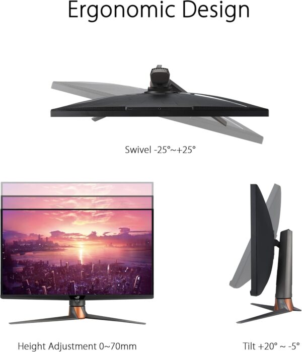 ASUS ROG Swift OLED PG27AQDM gaming monitor ― 27-inch (26.5-inch viewable) QHD (2560 x 1440) OLED panel, 240Hz, 0.03 ms response time, G-SYNC® compatible, 99% DCI-P3, true 10-bit color - Image 31