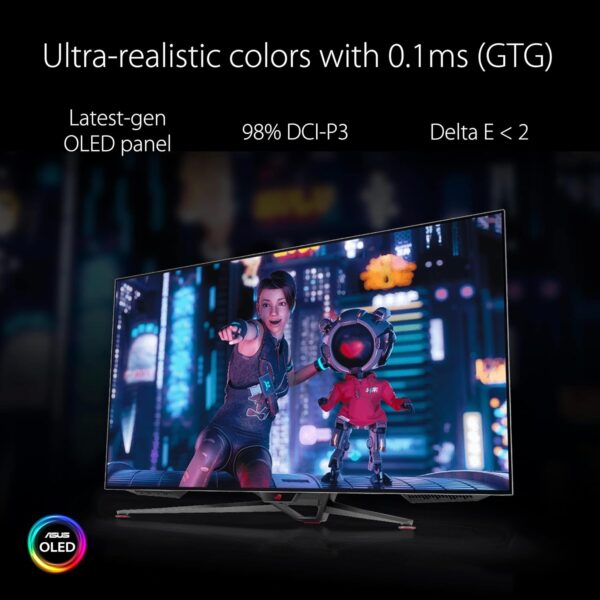 ASUS ROG Swift OLED PG27AQDM gaming monitor ― 27-inch (26.5-inch viewable) QHD (2560 x 1440) OLED panel, 240Hz, 0.03 ms response time, G-SYNC® compatible, 99% DCI-P3, true 10-bit color - Image 49