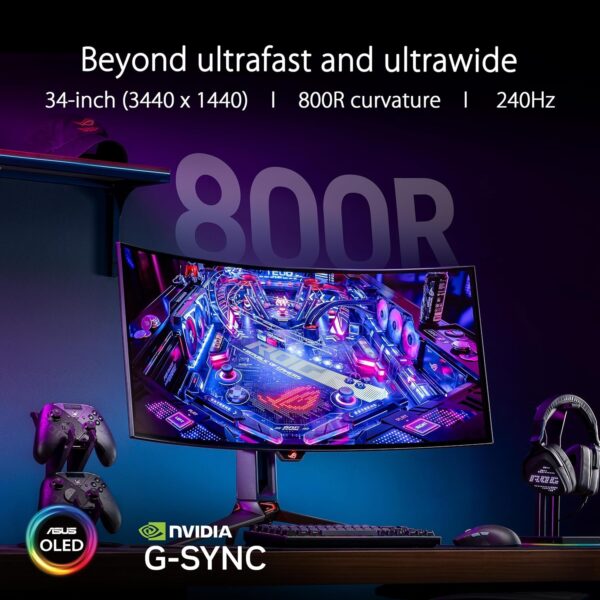 ASUS ROG Swift OLED PG27AQDM gaming monitor ― 27-inch (26.5-inch viewable) QHD (2560 x 1440) OLED panel, 240Hz, 0.03 ms response time, G-SYNC® compatible, 99% DCI-P3, true 10-bit color - Image 56