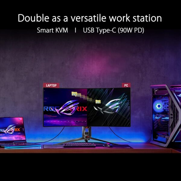 ASUS ROG Swift OLED PG27AQDM gaming monitor ― 27-inch (26.5-inch viewable) QHD (2560 x 1440) OLED panel, 240Hz, 0.03 ms response time, G-SYNC® compatible, 99% DCI-P3, true 10-bit color - Image 60
