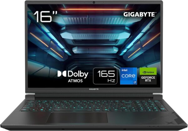 Gigabyte G6X 9KG 2024 Gaming Laptop- 16 Inch, 165Hz FHD, Intel Core i7-13650HX, RTX 4060 GPU, 16GB DDR5 4800MHz, 1x 1TB Gen4 SDD, Windows 11 Home, 2 Year Warranty, Dolby Atmos, G6X 9KG-43UK854SH