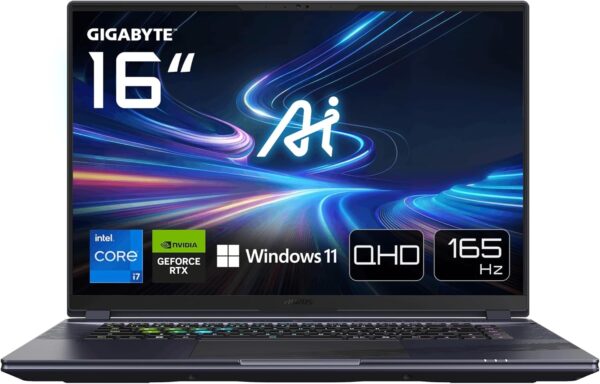 Gigabyte AORUS 16X 9SG Gaming Laptop - 16 Inch, 165Hz WQXGA, Intel i7-13650HX, GeForce RTX 4070, 32GB DDR5 4800MHz, 1x 1TB Gen4 SDD, Windows 11 Home, 2 Year Warranty, Dolby Atmos, 16X 9SG-43UKC64SO