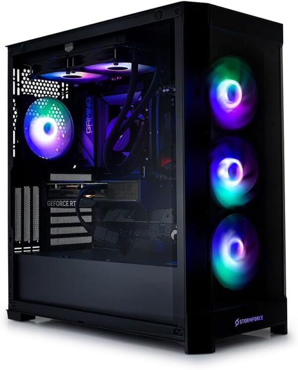 Stormforce Crystal Gaming PC – NVIDIA GeForce RTX 4070 Ti 12GB, Intel Core i7-12700F, 1TB SSD, 16GB RAM, WiFi 6, Windows 11, COUGAR Duoface Pro Case (Amazon Exclusive)
