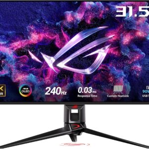 ASUS ROG Swift OLED PG32UCDM gaming monitor ― 32-inch 4K QD-OLED panel, 240Hz, 0.03ms (GTG), G-SYNC compatible, custom heatsink, graphene film, uniform brightness, 99% DCI-P3, True 10-bit, 90 W Type-C