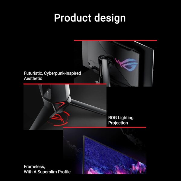 ASUS ROG Swift OLED PG32UCDM gaming monitor ― 32-inch 4K QD-OLED panel, 240Hz, 0.03ms (GTG), G-SYNC compatible, custom heatsink, graphene film, uniform brightness, 99% DCI-P3, True 10-bit, 90 W Type-C - Image 6