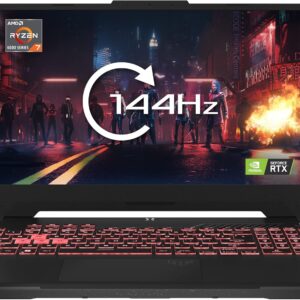 MESH Computers ASUS TUF Gaming A15 FA506NCR 15.6-inch FHD 144Hz Gaming Laptop (AMD Ryzen 7 7435HS, 16 GB DDR5 RAM 4800 MHz, 512 GB SSD, NVIDIA GeForce RTX 3050 4GB GDDR6, Wi-Fi 6, Windows 11 Home)