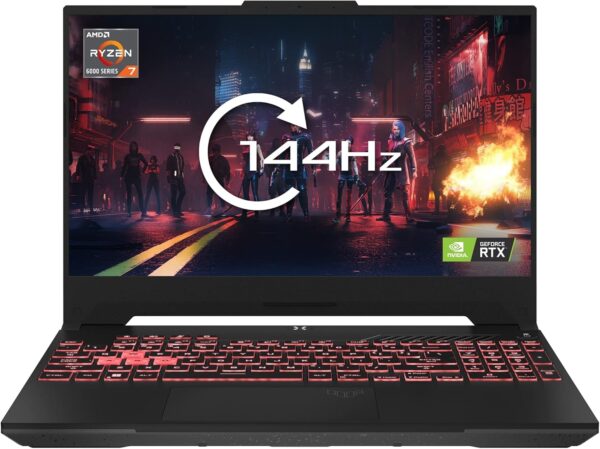 MESH Computers ASUS TUF Gaming A15 FA506NCR 15.6-inch FHD 144Hz Gaming Laptop (AMD Ryzen 7 7435HS, 16 GB DDR5 RAM 4800 MHz, 512 GB SSD, NVIDIA GeForce RTX 3050 4GB GDDR6, Wi-Fi 6, Windows 11 Home)