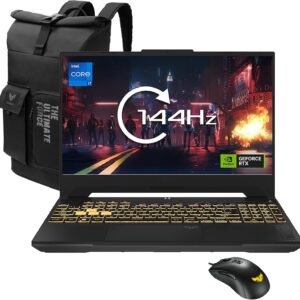 ASUS TUF Gaming F15 FX507VU 15.6-inch FHD (Intel Core i7-13620H (13th Gen), 16GB DDR5 RAM, 512GB SSD, NVIDIA GeForce RTX 4050 6GB GDDR6, Windows 11 Home) includes FREE ASUS Backpack & TUF Gaming Mouse