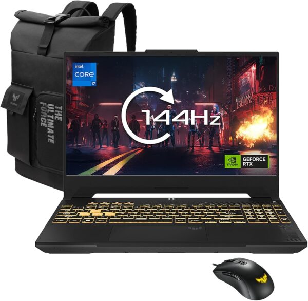 ASUS TUF Gaming F15 FX507VU 15.6-inch FHD (Intel Core i7-13620H (13th Gen), 16GB DDR5 RAM, 512GB SSD, NVIDIA GeForce RTX 4050 6GB GDDR6, Windows 11 Home) includes FREE ASUS Backpack & TUF Gaming Mouse