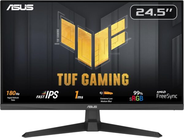 ASUS TUF Gaming VG259Q3A Gaming Monitor – 25"(24.5 inch viewable), Full HD(1920x1080), 180Hz, Fast IPS, ELMB, 1ms (GTG), FreeSync™, Variable Overdrive, 99% sRGB