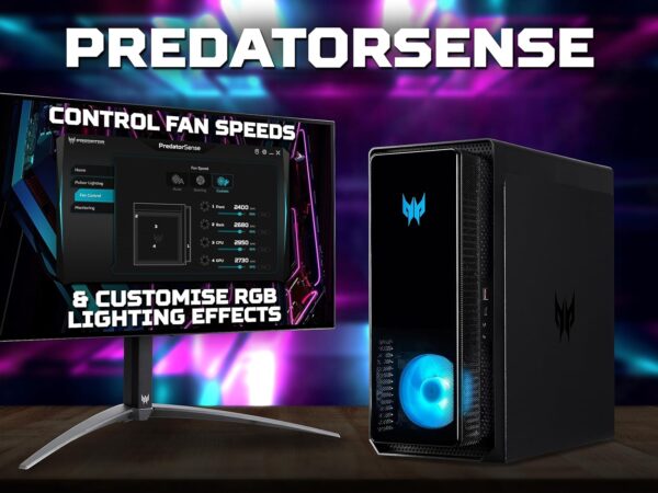 Acer Predator Orion 3000 PO3-640 Gaming PC - (Intel Core i5-12400F, 16GB, 1TB SSD, NVIDIA GeForce RTX 3060, Windows 11, Black) - Image 7